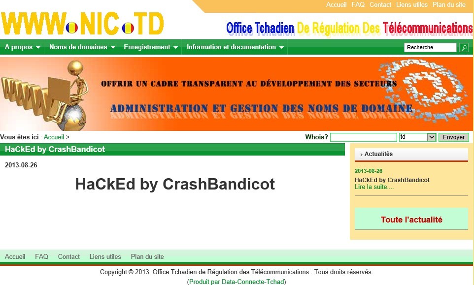 www.nic.td-HaCkEd by CrashBandicot